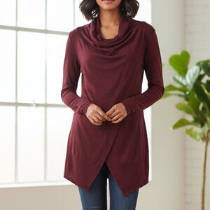 Tobi 2 in 1 Burgundy Cardigan Wrap Sweater size M/L